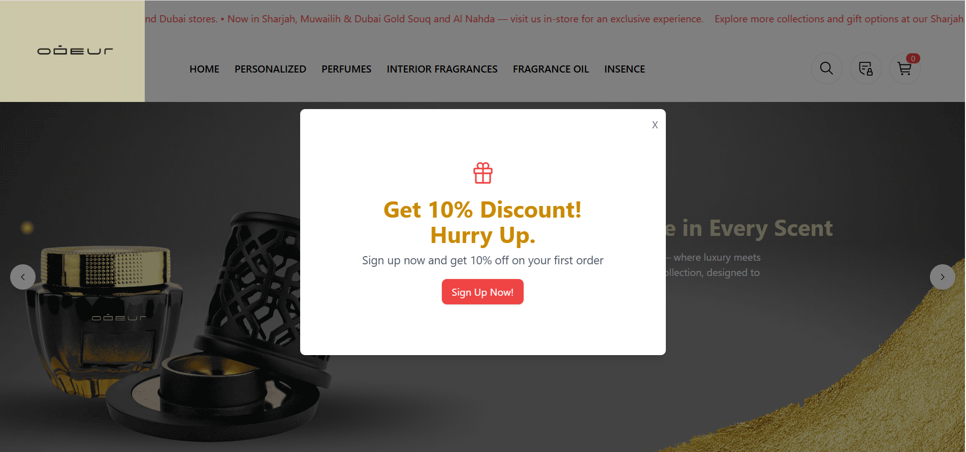 An image of the Odeur E-commerce project.